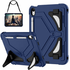 For iPad (2025) / 10.9 (2022) Kickstand Case Leopard Style Protective Tablet Cover with Shoulder Strap