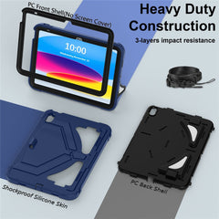 For iPad (2025) / 10.9 (2022) Kickstand Case Leopard Style Protective Tablet Cover with Shoulder Strap
