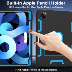 For iPad Pro 11 (2024) Case Silicone + PC Kickstand Tablet Cover with Pencil Holder