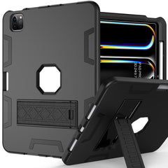 For iPad Pro 11 (2024) Case Silicone + PC Kickstand Tablet Cover with Pencil Holder