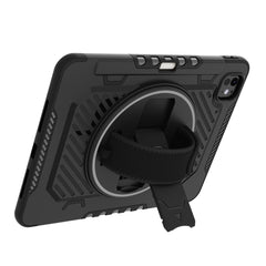 For iPad Pro 11 (2024) Case Kickstand PC + TPU Shockproof Tablet Cover with Hand Strap