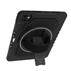 For iPad Pro 11 (2024) Case Kickstand PC + TPU Shockproof Tablet Cover with Hand Strap