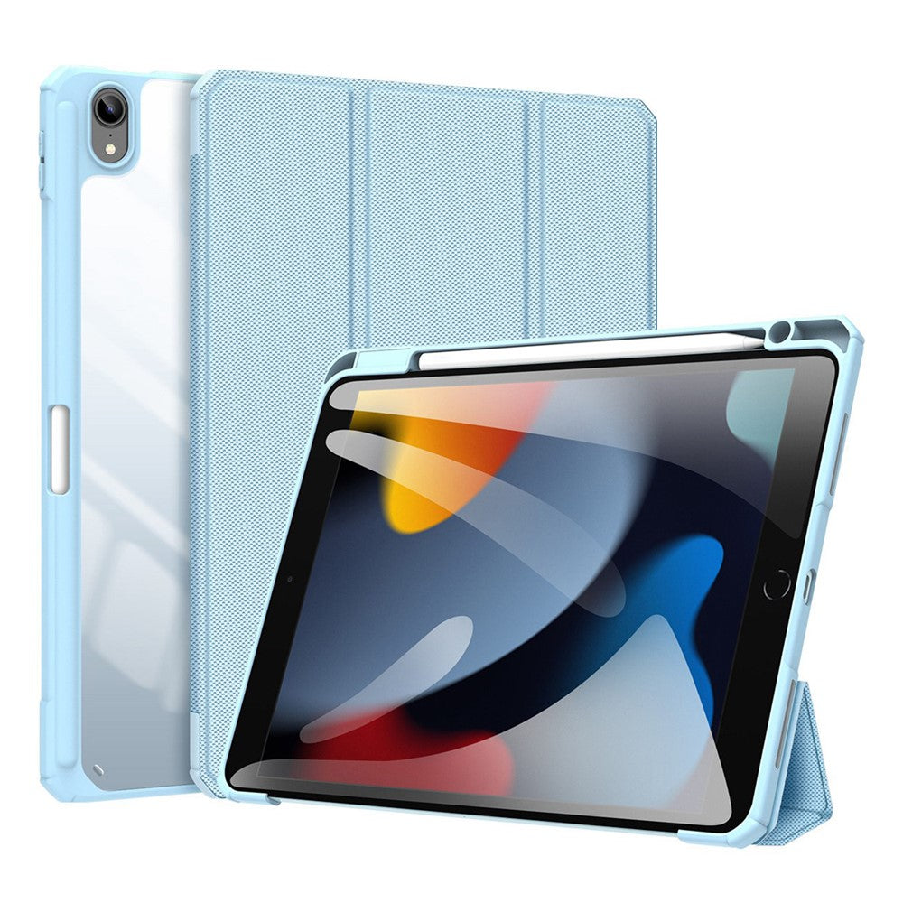 DUX DUCIS TOBY Series For Apple iPad (2025) / 10.9 (2022) TPU+PC+Leather Case Three-Fold Stand Tablet Cover with Pen Slot