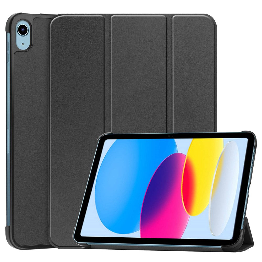 For iPad (2025) / 10.9 (2022) PU Leather Protective Case Drop-Proof Tri-Fold Stand Tablet Cover with Auto Wake  /  Sleep - TechGearPal
