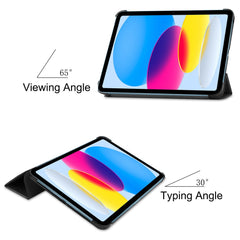 For iPad (2025) / 10.9 (2022) PU Leather Protective Case Drop-Proof Tri-Fold Stand Tablet Cover with Auto Wake  /  Sleep