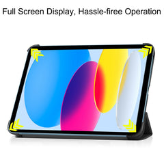 For iPad (2025) / 10.9 (2022) PU Leather Protective Case Drop-Proof Tri-Fold Stand Tablet Cover with Auto Wake  /  Sleep
