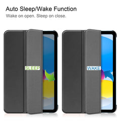 For iPad (2025) / 10.9 (2022) PU Leather Protective Case Drop-Proof Tri-Fold Stand Tablet Cover with Auto Wake  /  Sleep