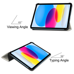 Étui à rabat en cuir PU pour iPad (2025) / 10.9 (2022) avec support à trois volets et motif imprimé 