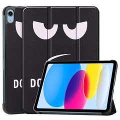 Étui à rabat en cuir PU pour iPad (2025) / 10.9 (2022) avec support à trois volets et motif imprimé 