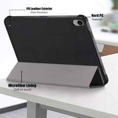 Für iPad (2025) / 10.9 (2022) Tablet-Hülle aus PU-Leder, dreifach faltbarer Ständer, vollständiger Schutz, Tablet-Abdeckung 