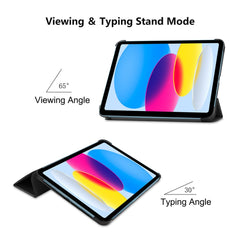 Étui antichoc ENKAY HAT PRINCE pour iPad (2025) / 10.9 (2022) en cuir PU + PC avec support à trois volets 