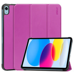 Étui antichoc ENKAY HAT PRINCE pour iPad (2025) / 10.9 (2022) en cuir PU + PC avec support à trois volets 