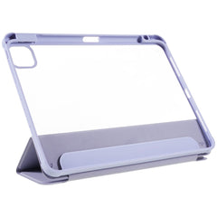 For iPad Pro 12.9 (2018) / (2020) / (2021) / (2022) Anti-Drop Tri-fold Stand Case PU Leather + TPU + Acrylic Tablet Slim Case Shockproof Cover
