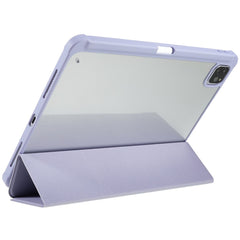 For iPad Pro 12.9 (2018) / (2020) / (2021) / (2022) Anti-Drop Tri-fold Stand Case PU Leather + TPU + Acrylic Tablet Slim Case Shockproof Cover