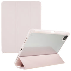 For iPad Pro 12.9 (2018) / (2020) / (2021) / (2022) Anti-Drop Tri-fold Stand Case PU Leather + TPU + Acrylic Tablet Slim Case Shockproof Cover