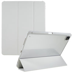For iPad Pro 12.9 (2018) / (2020) / (2021) / (2022) Anti-Drop Tri-fold Stand Case PU Leather + TPU + Acrylic Tablet Slim Case Shockproof Cover