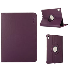 Étui antichoc ENKAY pour iPad (2025) / 10.9 (2022) en cuir PU avec support rotatif à 360 degrés et texture litchi 