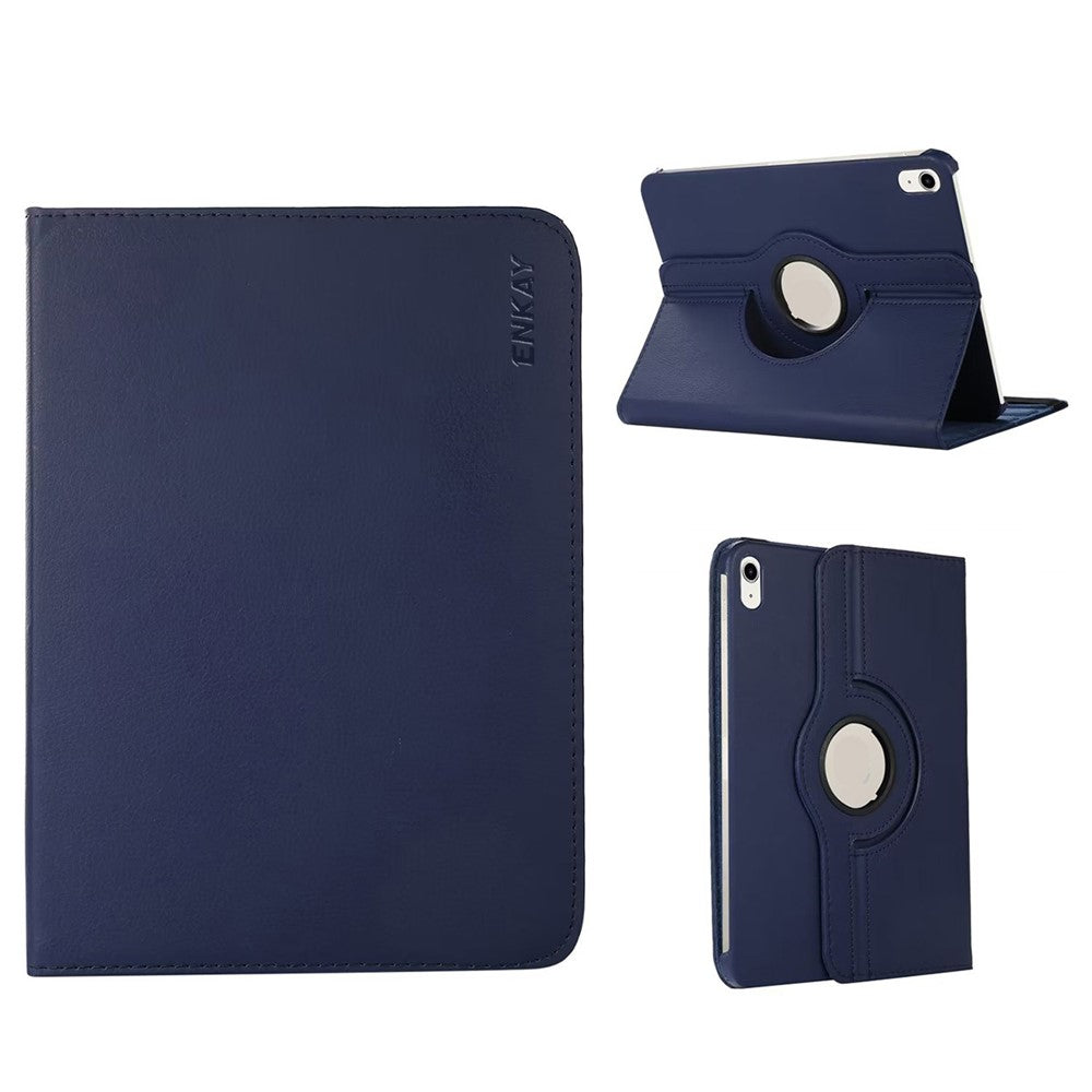 Étui antichoc ENKAY pour iPad (2025) / 10.9 (2022) en cuir PU avec support rotatif à 360 degrés et texture litchi 