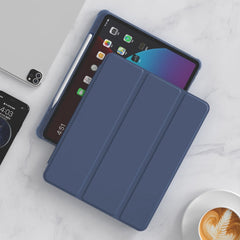 For iPad Pro 12.9 (2020) / (2021) / (2022) PU Leather Trifold Stand Cover Auto Sleep / Wake Smart Tablet Case with Pencil Holder