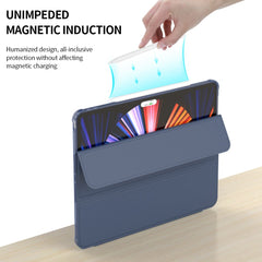 For iPad Pro 12.9 (2020) / (2021) / (2022) PU Leather Trifold Stand Cover Auto Sleep / Wake Smart Tablet Case with Pencil Holder