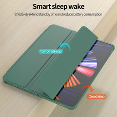 For iPad Pro 12.9 (2020) / (2021) / (2022) PU Leather Trifold Stand Cover Auto Sleep / Wake Smart Tablet Case with Pencil Holder