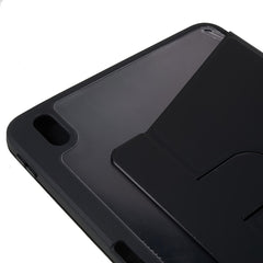 MUTURAL for iPad (2025) / 10.9 (2022) PU Leather Stand Tablet Case Clear Transparent Back Shockproof Protective Cover with Pen Holder