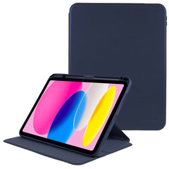 MUTURAL for iPad (2025) / 10.9 (2022) PU Leather Stand Tablet Case Clear Transparent Back Shockproof Protective Cover with Pen Holder