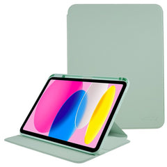 MUTURAL for iPad (2025) / 10.9 (2022) PU Leather Stand Tablet Case Clear Transparent Back Shockproof Protective Cover with Pen Holder