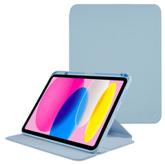MUTURAL for iPad (2025) / 10.9 (2022) PU Leather Stand Tablet Case Clear Transparent Back Shockproof Protective Cover with Pen Holder