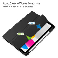 For iPad (2025) / 10.9 (2022) Shockproof Tablet Case PU Leather + TPU + Acrylic Anti-Drop Protective Cover with Stand / Pen Slot