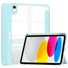 For iPad (2025) / 10.9 (2022) Shockproof Tablet Case PU Leather + TPU + Acrylic Anti-Drop Protective Cover with Stand / Pen Slot