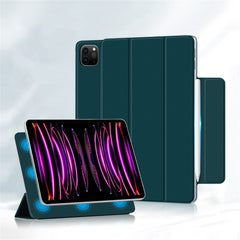For iPad Pro 12.9 (2022) / (2021) / (2020) Anti-drop PU Leather Tablet Case Magnetic Closure Tri-fold Stand Flip Protective Cover