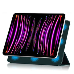 For iPad Pro 12.9 (2022) / (2021) / (2020) Anti-drop PU Leather Tablet Case Magnetic Closure Tri-fold Stand Flip Protective Cover