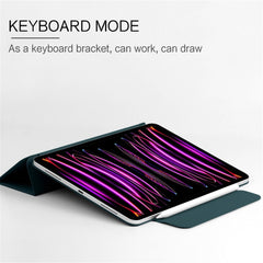 For iPad Pro 12.9 (2022) / (2021) / (2020) Anti-drop PU Leather Tablet Case Magnetic Closure Tri-fold Stand Flip Protective Cover