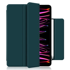 For iPad Pro 12.9 (2022) / (2021) / (2020) Anti-drop PU Leather Tablet Case Magnetic Closure Tri-fold Stand Flip Protective Cover