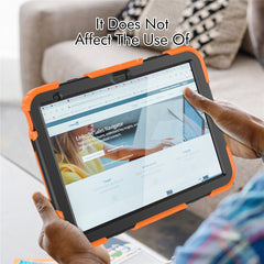 For iPad (2025) / 10.9 (2022) Silicone+PC Tablet Case Hand Strap Kickstand Drop-Proof Cover with Shoulder Strap