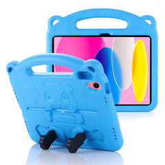 For iPad (2025) / 10.9 (2022) Cartoon Panda EVA Tablet Case Kickstand Hand Grip Shock-Absorbing Protective Cover