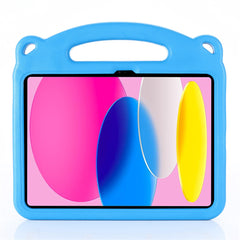For iPad (2025) / 10.9 (2022) Cartoon Panda EVA Tablet Case Kickstand Hand Grip Shock-Absorbing Protective Cover