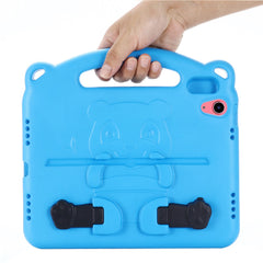 For iPad (2025) / 10.9 (2022) Cartoon Panda EVA Tablet Case Kickstand Hand Grip Shock-Absorbing Protective Cover