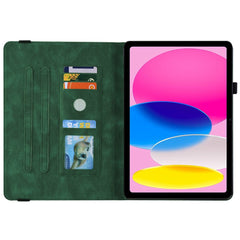For iPad (2025) / 10.9 (2022) Butterfly Flower Imprinted PU Leather Card Holder Stand Smart Tablet Case with Pencil Holder