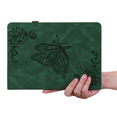 For iPad (2025) / 10.9 (2022) Butterfly Flower Imprinted PU Leather Card Holder Stand Smart Tablet Case with Pencil Holder