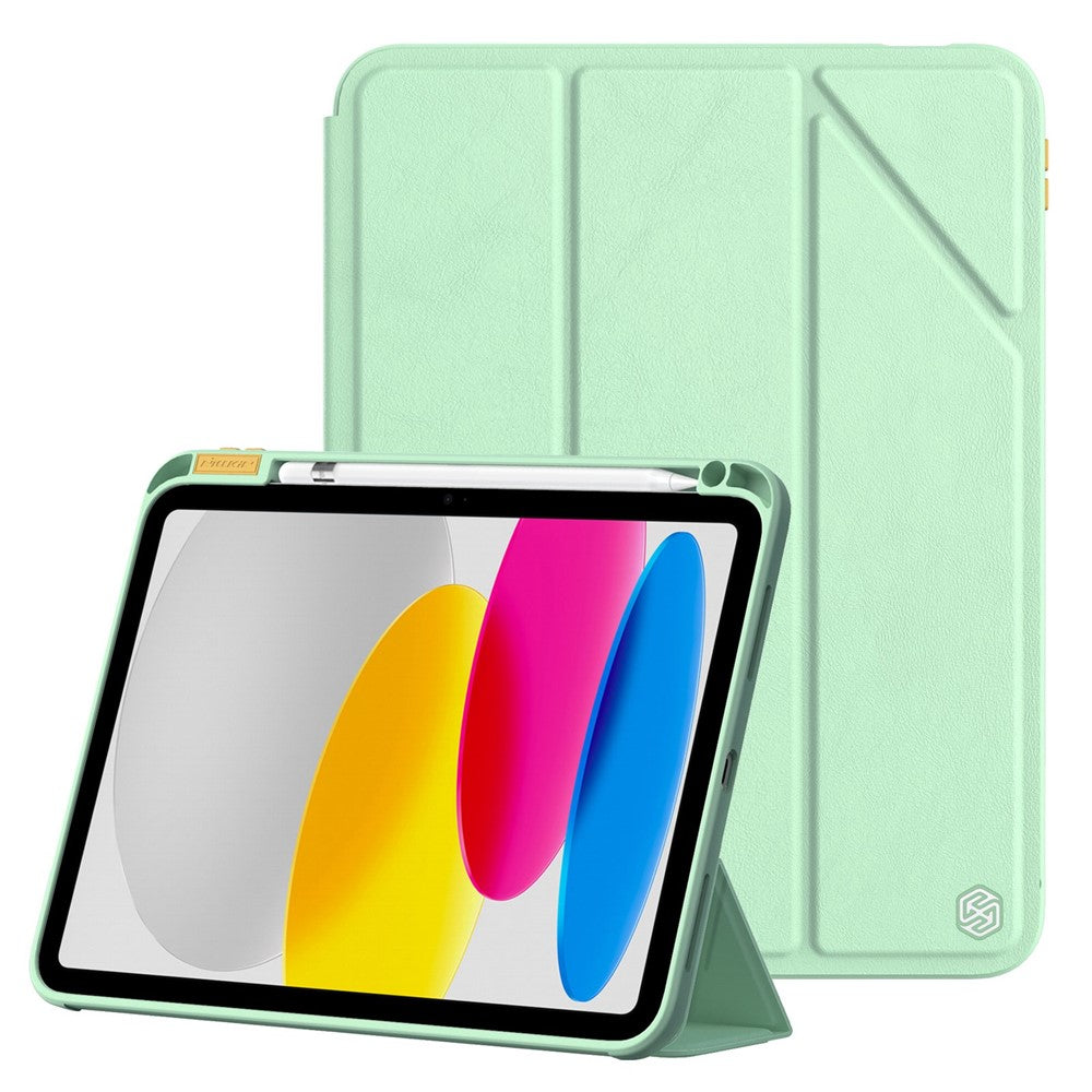 Étui de protection en cuir avec découpes précises pour iPad (2025) / 10.9 (2022) de NILLKIN, avec fonction veille/réveil automatique et support 