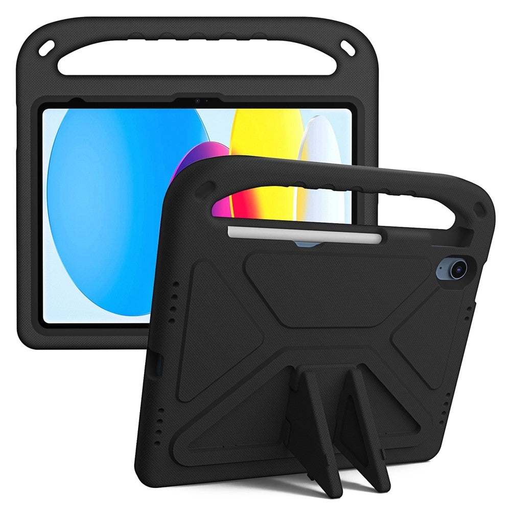 For iPad (2025) / 10.9 (2022) Portable Hand Grip EVA Tablet Case Foldable Kickstand Shockproof Protective Cover - TechGearPal