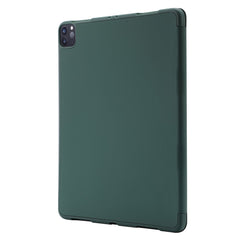 For iPad Pro 12.9 (2022) / (2021) / (2020) Skin-touch PU Leather Case Full Protection Tri-fold Stand Tablet Cover with Auto Wake / Sleep Cover and Pen Slot