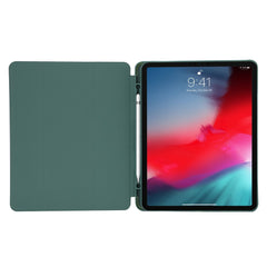 For iPad Pro 12.9 (2022) / (2021) / (2020) Skin-touch PU Leather Case Full Protection Tri-fold Stand Tablet Cover with Auto Wake / Sleep Cover and Pen Slot