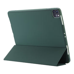 For iPad Pro 12.9 (2022) / (2021) / (2020) Skin-touch PU Leather Case Full Protection Tri-fold Stand Tablet Cover with Auto Wake / Sleep Cover and Pen Slot