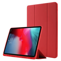 For iPad Pro 12.9 (2022) / (2021) / (2020) Skin-touch PU Leather Case Full Protection Tri-fold Stand Tablet Cover with Auto Wake / Sleep Cover and Pen Slot