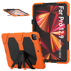 For iPad Pro 12.9 (2022) / (2021) / (2020) / (2018) Protective Case Anti-Fall PC + Silicone Case Scratch-Proof Kickstand Tablet Cover