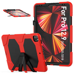 For iPad Pro 12.9 (2022) / (2021) / (2020) / (2018) Protective Case Anti-Fall PC + Silicone Case Scratch-Proof Kickstand Tablet Cover