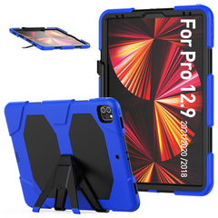 For iPad Pro 12.9 (2022) / (2021) / (2020) / (2018) Protective Case Anti-Fall PC + Silicone Case Scratch-Proof Kickstand Tablet Cover